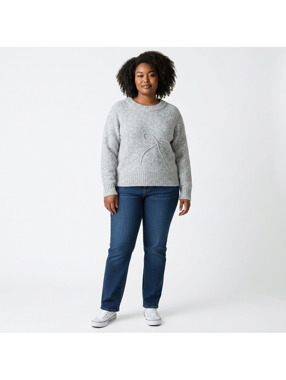 Terra & Sky Sweater Pullover Women 0X Plus Gray Knit Long Sleeve Soft Cozy